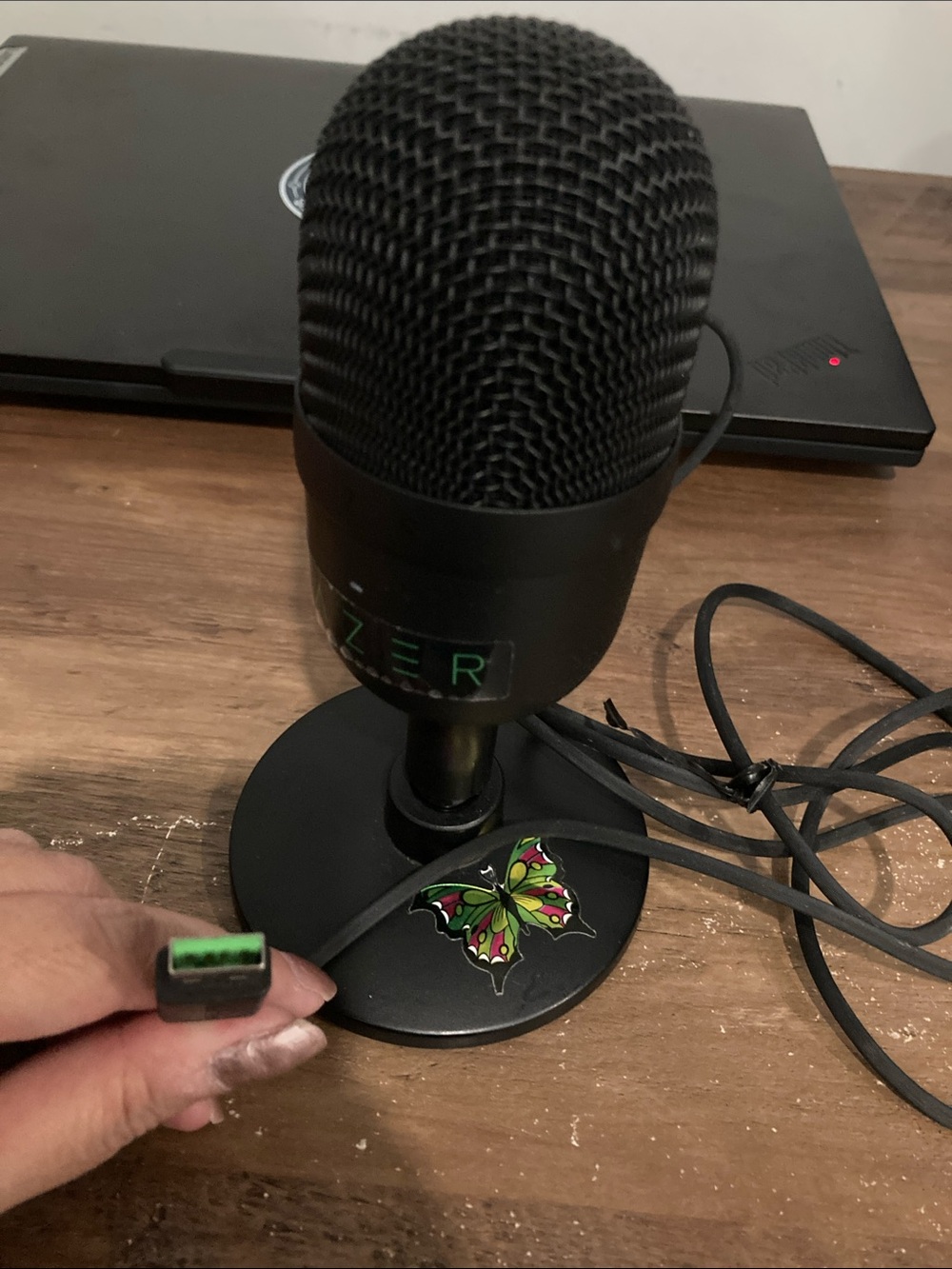 Razer Siren Mini Black Desktop USB Microphone with Green USB Tip
